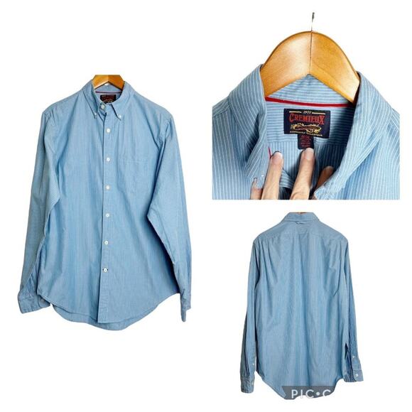 Daniel Cremieux Shirt Mens Size M Blue White Striped Long Sleeve Button Down - Picture 1 of 6